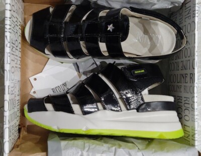 RUCO LINE NEW 4050 R-EVOLVE Summer SOFTY BRILL NERO Leather Sandal Sneaker 39 9