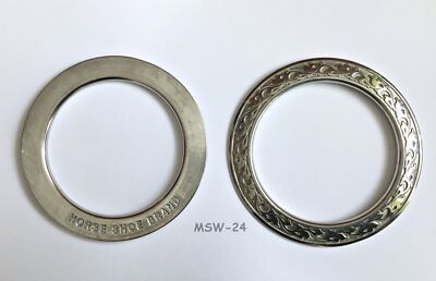 Breast Collar Ring', Edelstahl,  florales Muster 2''