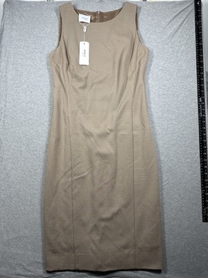 NEW Akris Punto Sleeveless A-Line Dress Camel Tan - Size 10 $995