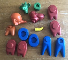 Vintage 1970s Lot of Tupperware Tupper Toys Animals Zoo It Yourself 14 pieces 