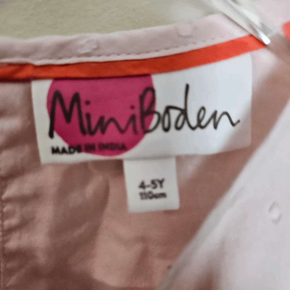 Vestido Mini Boden tejido ribete festoneado niñas rosa talla 4-5Y Foto 2 de 3