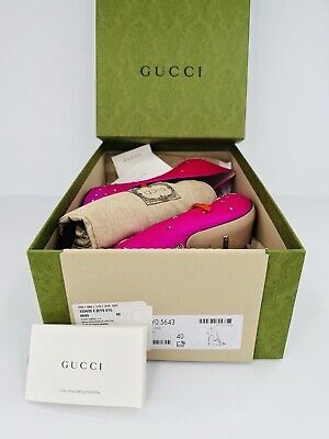 GUCCI Jodie Crystal Embellished Fuchsia Pink Satin Star GUCCI Jodie Crystal Embellished Fuchsia Pink Satin Star