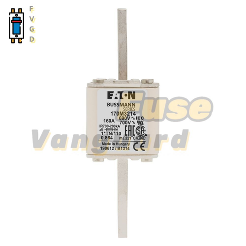 Fusibles AR De Classe 250A 690V 170M4017 Bussmann DIN43620 Fusible à Corps Carré - Foto 3
