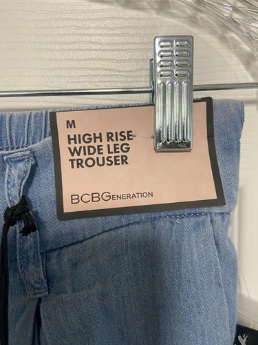 BCBGeneration Womens Jeans Size M Blue Light Wash High Rise Wide Leg Trouser NEW - Picture 7 of 14