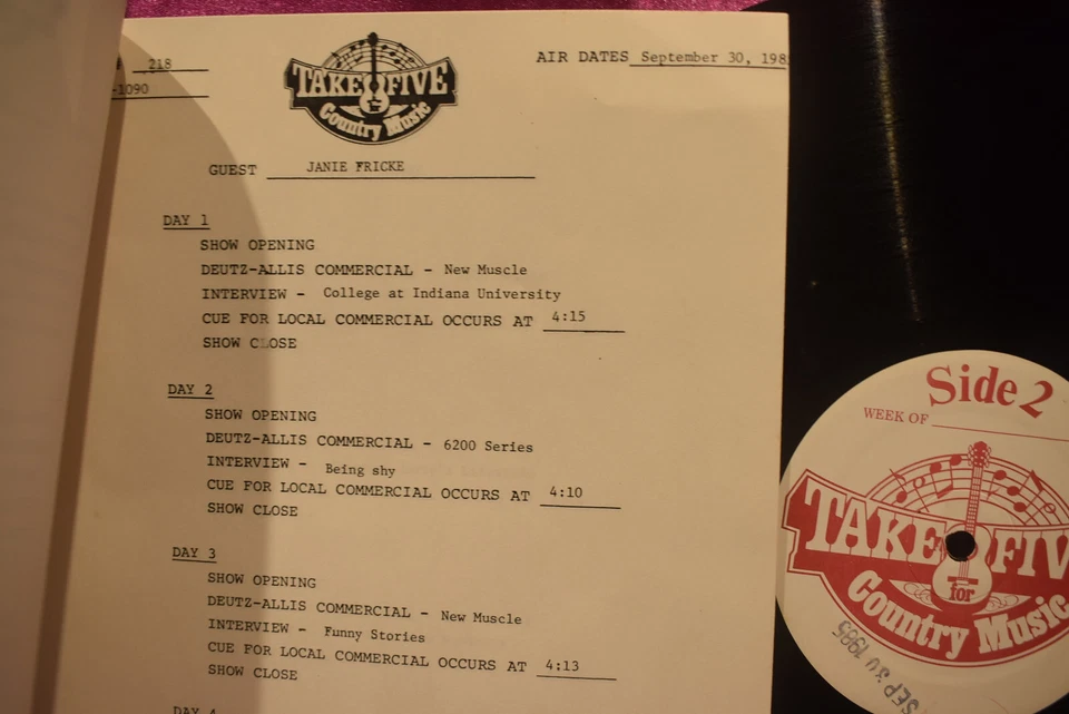 RALPH EMERY INTERVIEWS "TAKE FIVE" RADIO SHOW Roy Clark/Jerry Clower/Fricke Foto 4 de 4