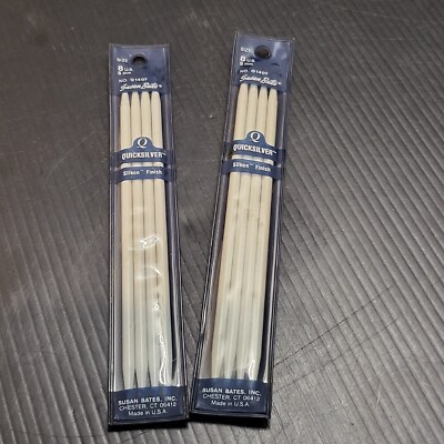 Susan Bates Quicksilver Double Point Needles 4 Pack (X2) 5mm Q1407 Silkon Finish