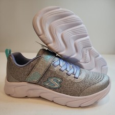 Skechers Girls Dynamic Dash Infinite Shimmer Sneakers Gray New In Box Size 3 M