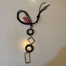 Mulberry Mongoose Necklace Rope African Boho Women Brown Silver Boho Metal Wood