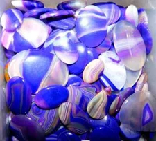 [WHOLESALE] NATURAL BLUE BANDED ONYX  GOOD QUALITY GENUINE STONE FREE FORM LOT