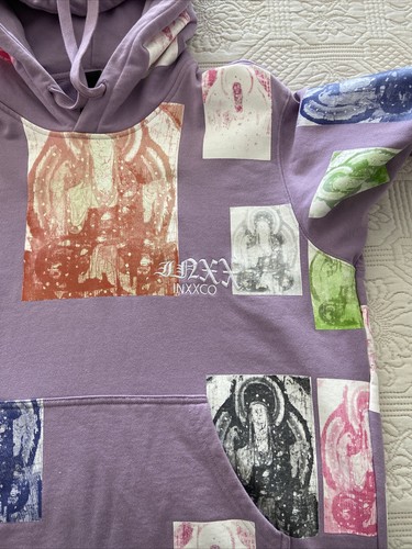 INXX Season 10 Oversized Small Hoodie Purple Patterned Designer Streetwear Gear - Foto 9 di 19
