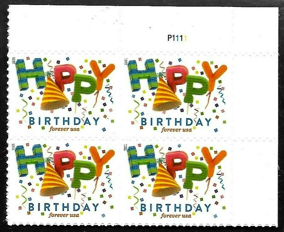 HAPPY BIRTHDAY FOREVER STAMP FOR CARDS INVITATIONS US 2021 SCOTT #5635 PL# BLOCK - Image 2 of 4