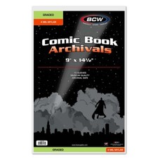 BCW Graded Comic Book Bags Archival Mylar 4 mil Pack of 10 Sleeves 1 1/2" Flap