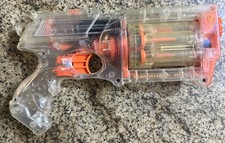 Nerf N-Strike Maverick Rev-6 Clear Transparent Orange 2004 Dart Gun Blaster Toy
