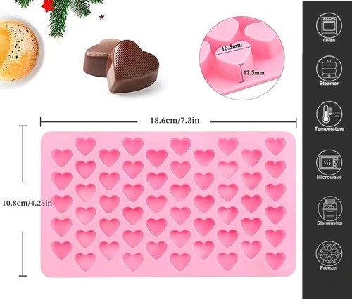 Confezione 2 Stampi Cuore Silicone per Caramelle Gommose Cioccolato Sapone Gelatina - Foto 7 di 7