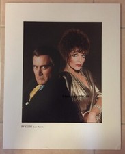 JOAN COLLINS - LARRY HAGMAN - Original Vintage Mounted TV GUIDE Cover Photo 1983