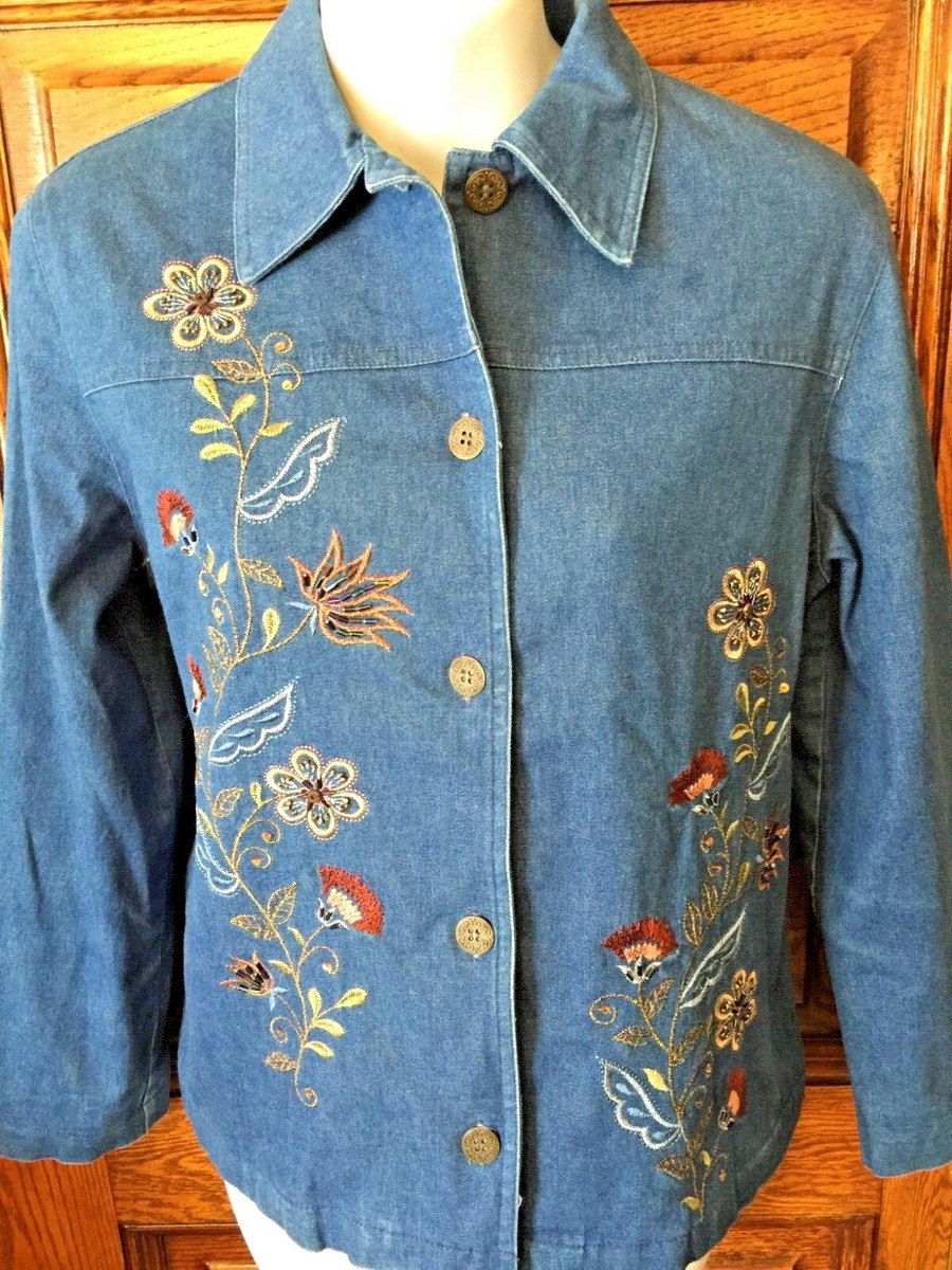 ALFRED DUNNER flowerprint ジャケット Alfred Dunner Women's First Frost Floral Print Zip-Up Fleece