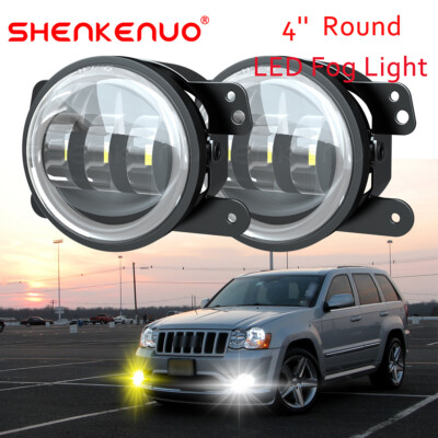 For 2014-2018 Jeep Cherokee 4'' Inch LED Fog Lights Front Bumper Driving Lamps