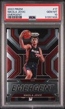 2022 PRIZM NIKOLA JOVIC ROOKIE EMERGENT INSERT MIAMI HEAT #17 RC PSA 10 POP 2 🔥