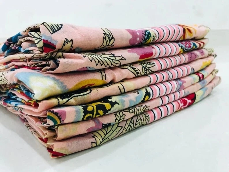 Цветочный принт индийский напечатано хлопок кимоно ночная одежда халат женщин платье макси - Изображение 3 из 4