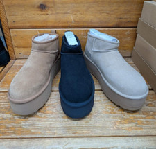 UGG Women's Classic Ultra Mini Platform boots 1135092 Chestnut Black Sand