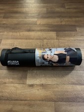 Melissa Gorga Thick Exercise Fitness Yoga Mat w/ Carry Strap, Black