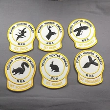 Set of 6 NRA Young Hunter Award Patches 1st Turkey Deer Pheasant Duck Rabbit