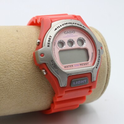 Vintage Casio Women's Watch Illuminator 3226 Pink Band Silver