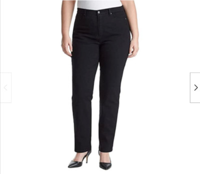 GLORIA VANDERBILT AMANDA TAPERED LEG CLASSIC RISE DENIM JEANS(BLACK  4SHORT)NWT