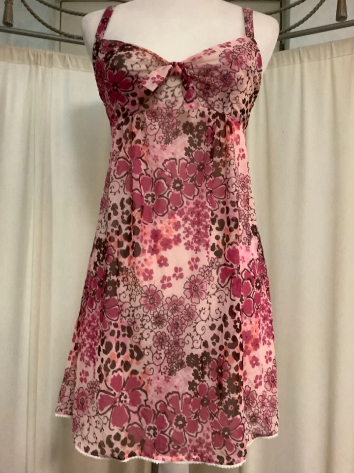 On Gossamer Púrpura Rosa Multicolor Chemise Camisón Slip Negligee Lencería S Foto 3 de 4