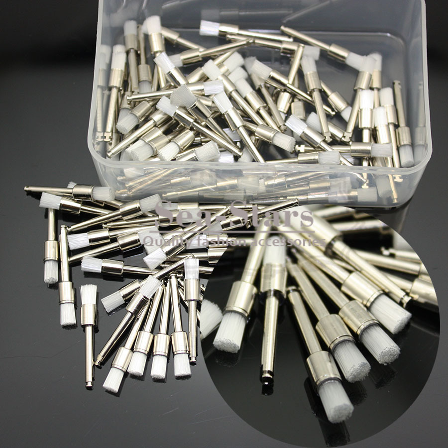 100-Pack Dental Prophy Brushes - Nylon Polishing Brushes For Teeth Cleaning