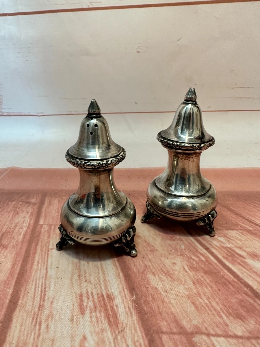 Silver plated salt and pepper shakers sale