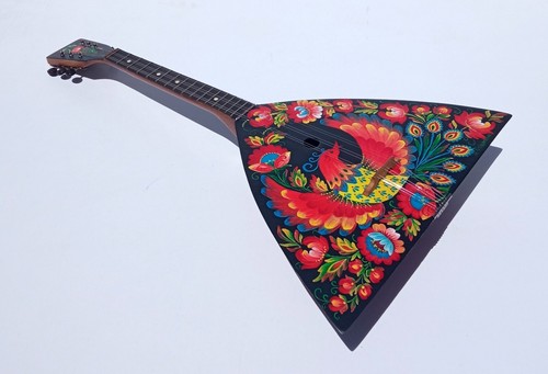 Original Russian Folk Instrument Balalaika 6 string hand painted 1980's - Picture 5 of 14