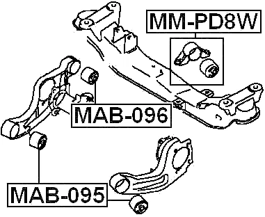 MAB-096 Febest DIFFERENTIAL MOUNT BUSHING MB951445 - Picture 2 of 4