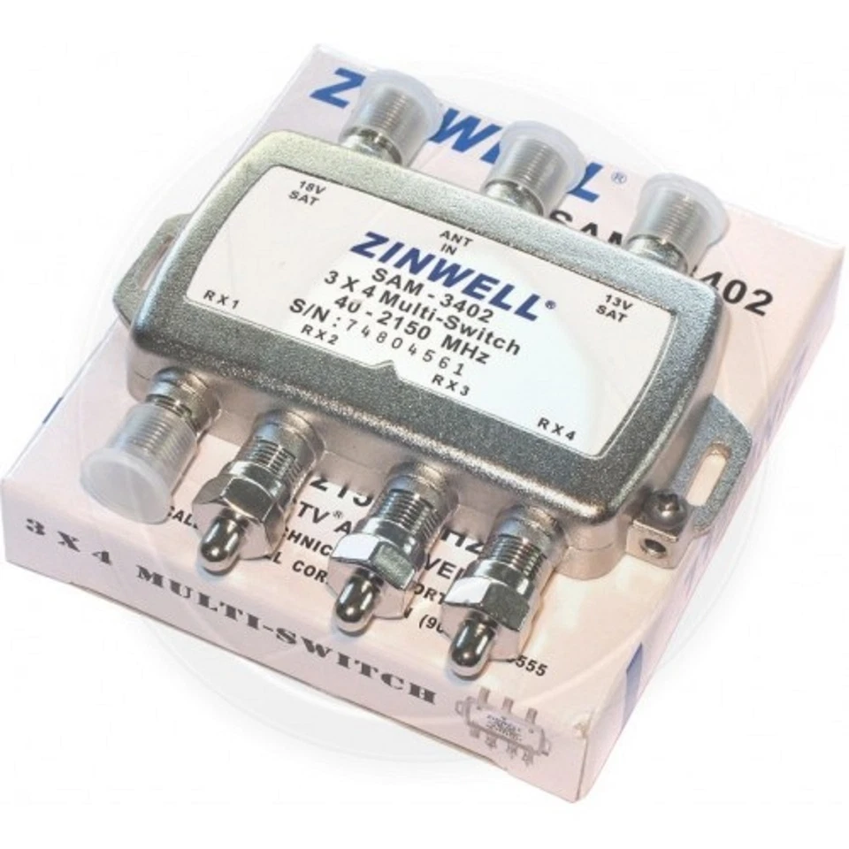 3X4 ZINWELL SAM-3402 SW34 MULTI-SWITCH For: LNB  DIRECTV 2X4 BELL DISH SATELLITE - Image 4 of 4