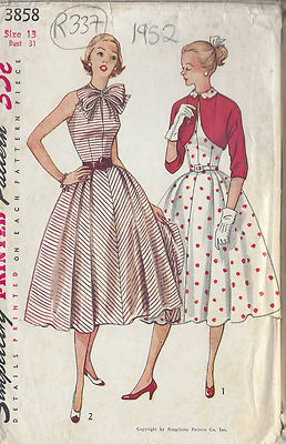 Patron De Couture Vintage 1952 – Modèle B31 Boléro Et Robe (Simplicity), Pièces Non Découpées, Neuf