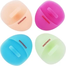 INNERNEED Silicone Face Cleanser Brush 4-Pack | Soft Manual Facial Scrubber for