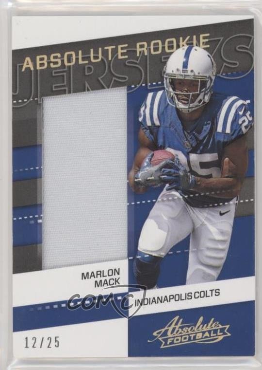2017 Panini Absolute Rookie Jerseys Prime 12/25 Marlon Mack #40 RC 7l6