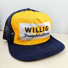 Vintage USA MADE Willig Freight Lines Mesh Trucker Hat Snapback Dad Cap