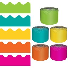 Carson Dellosa Colorful Bulletin Board Borders - 325ft Orange, Yellow, Lime G...