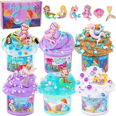 6 Stück schleim Set，Fluffy Slime，Transparenter Schleim, Butterschleim，Childre...