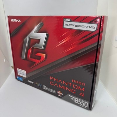 ASRock B550 Phantom Gaming 4 ATX MB AMD Socket AM4 DDR4 RAM Unused