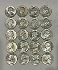 Lot of 20 90% silver 1964 circulated Washington quarters