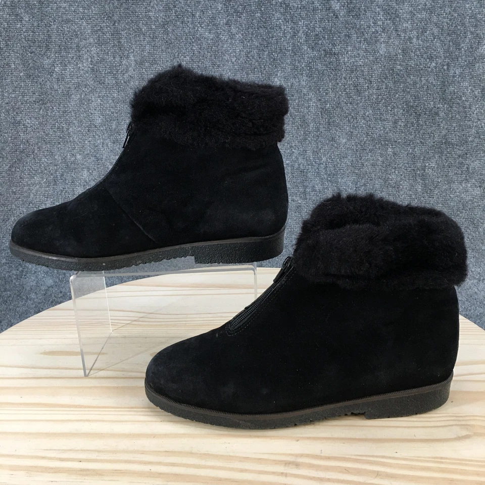 Botas Eileen Fisher Mujer 11 M Drift Botín Cremallera Forradas de Piel Negras Informales Foto 2 de 4