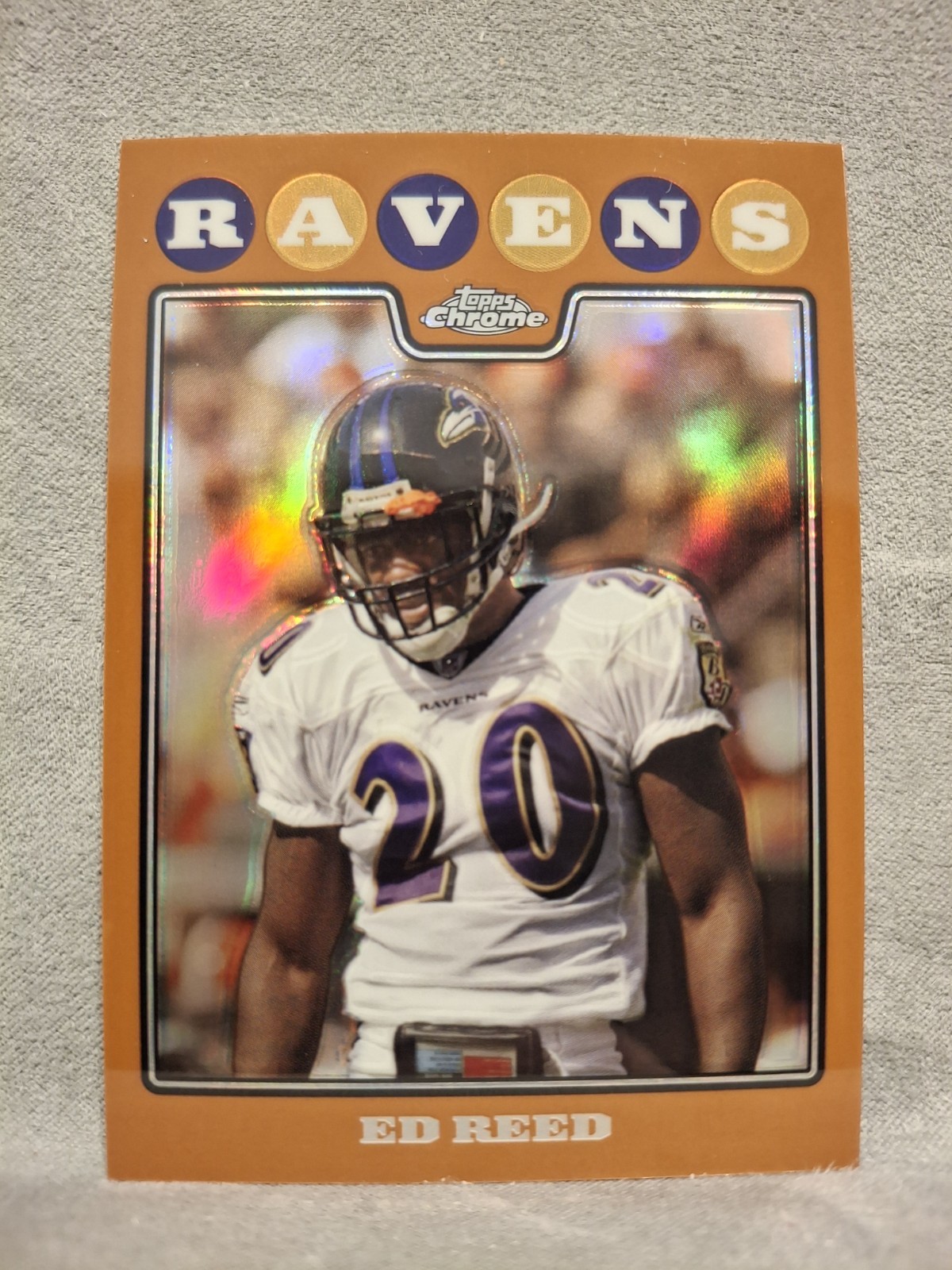 2008 Topps Chrome #TC120 Ed Reed Copper Refractor /425 - Baltimore Ravens 