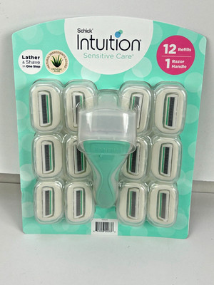 Schick Intuition Sensitive Care 12 Refills and 1 Razor Handle NEW SEALED