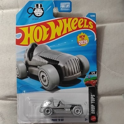 Hot Wheels Pass 'N Go Drop Tops 2026 1:64 Diecast Silver Monopoly Unopened