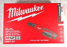 Boxed 2457 Milwaukee M12 38 Cordless Ratchet Combo Kit 1 Battery Charger Bag Boxed 2457 Milwaukee M12 38 Cordless Ratchet Combo Kit 1 Battery Charger Bag