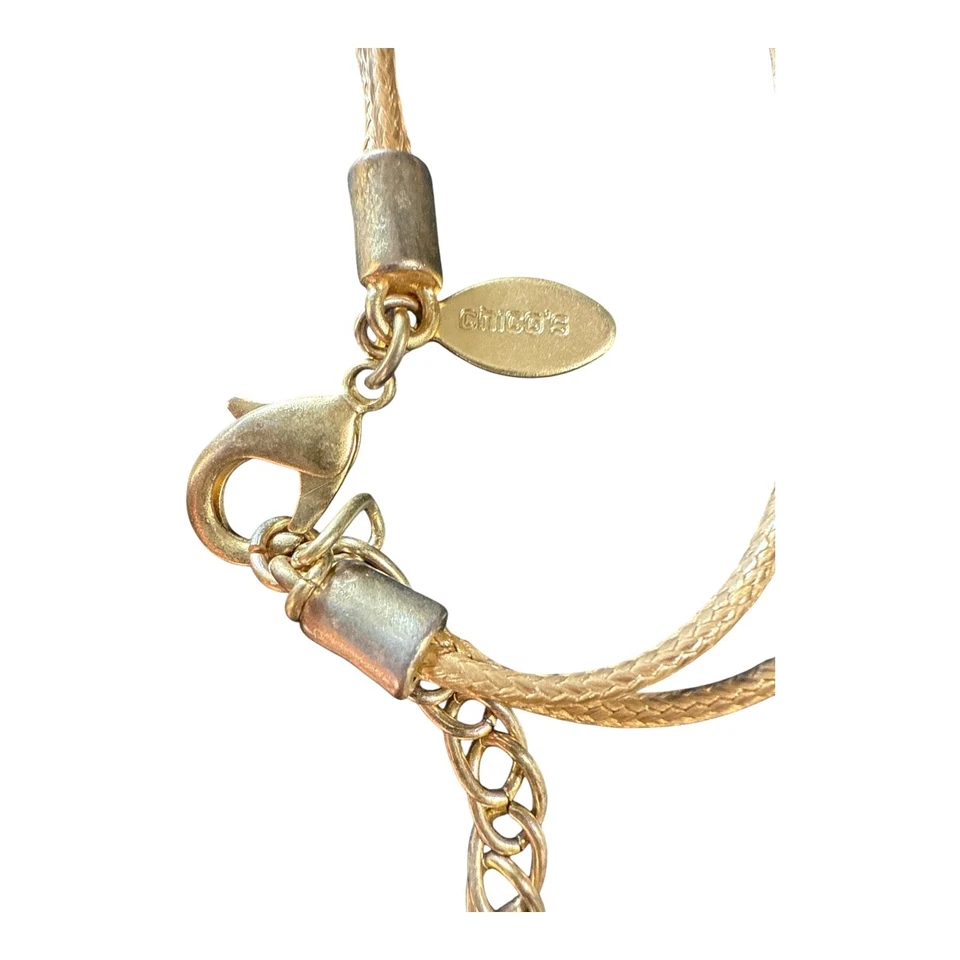 Collar ajustable colgante libélula borla tono oro y plata CHICOS Foto 4 de 4