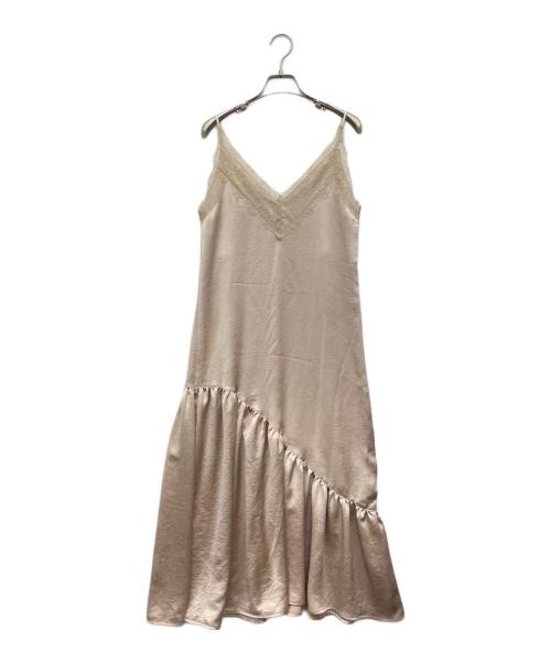 Ameri                    Satin cami dress beige 0… - image 3