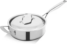 Nutrichef ACNCSSX45SPAN3 3.4-Quart Saute Pan With Lid